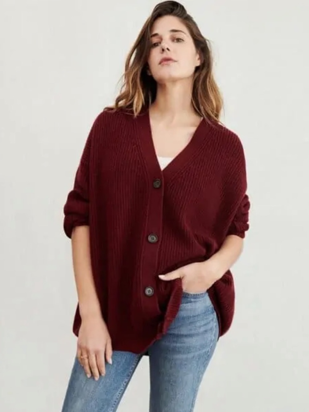 {NWT} Jenni Kayne Cashmere Cocoon Cardigan in Wine - Small
